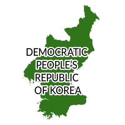 朝鮮民主主義人民共和国無料フリーイラスト｜英語(緑)